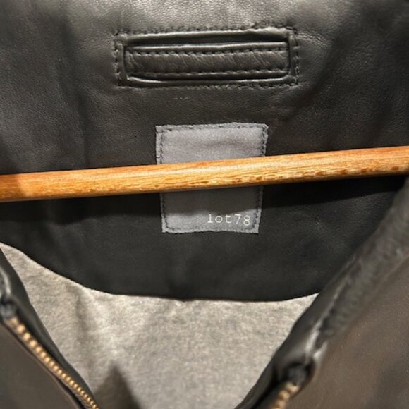 Lot78 Black Leather Jacket - Picture 2 of 3